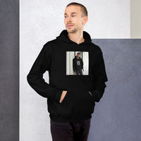 Game Set Match black hoodie worn by a model -- tennis court style