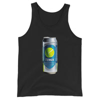 Tennis Energy (Third Set Fuel) design printed on the chest of a tank top, shown flat, front