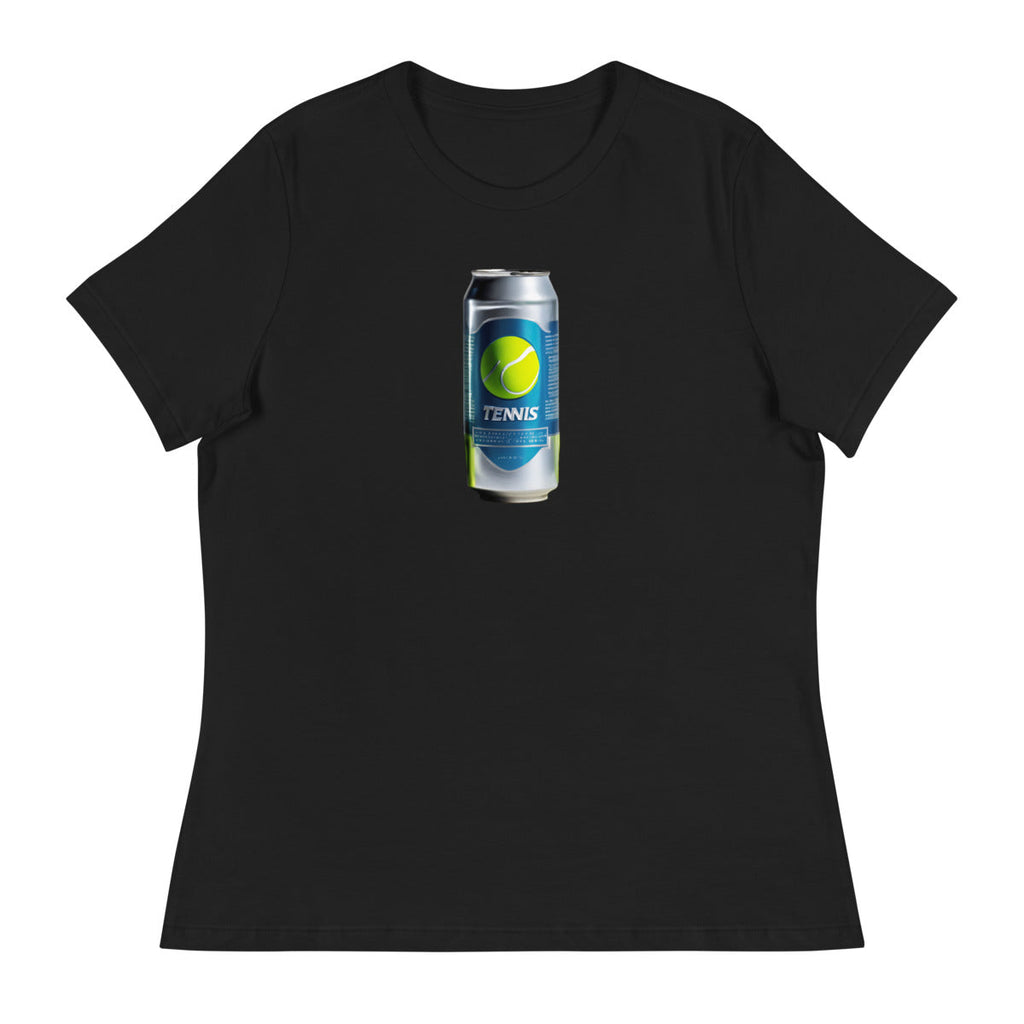 Tennis Energy design printed on the chest of a women's t-shirt, shown flat, front