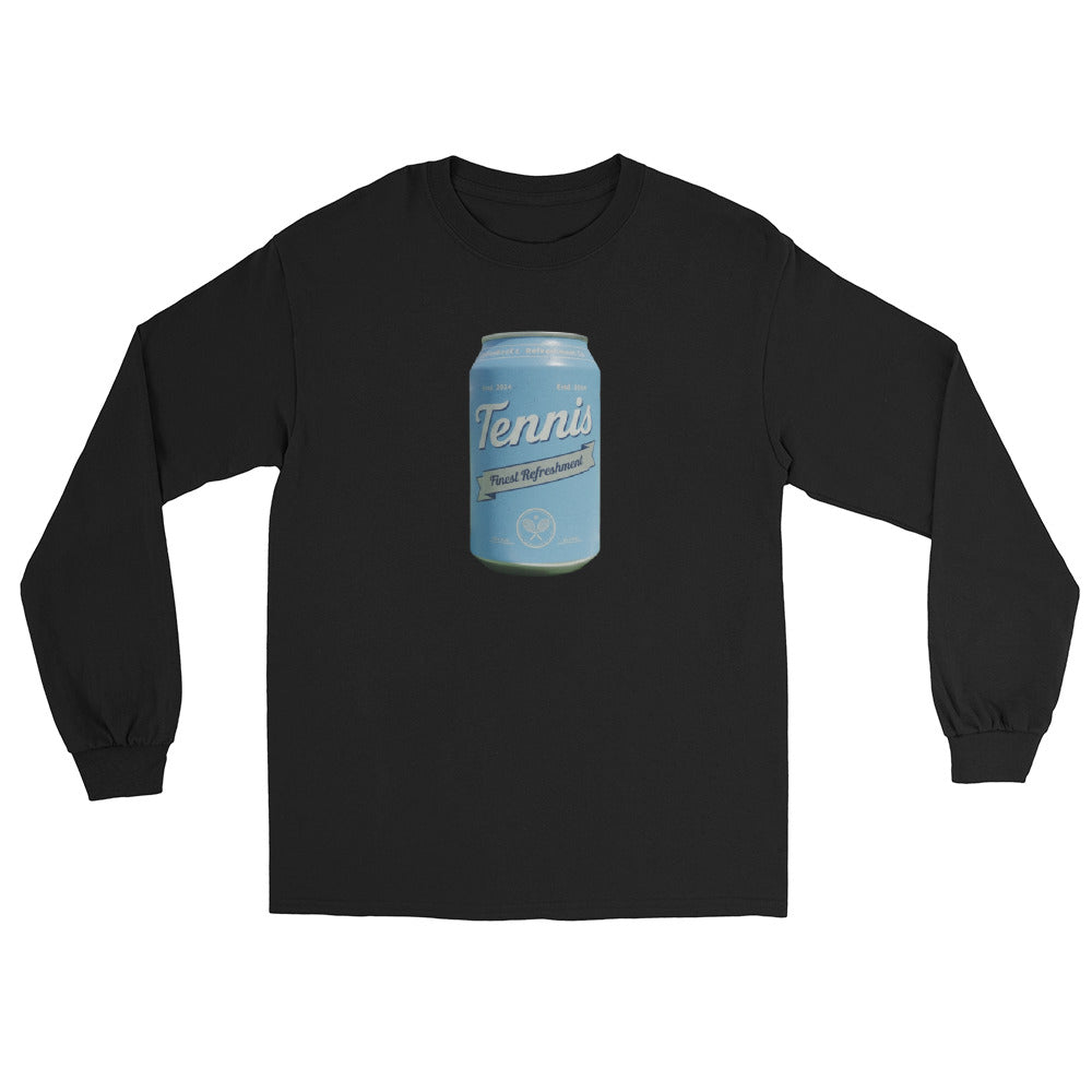 Tennis Select design printed on the chest of a long sleeve shirt, shown flat, front