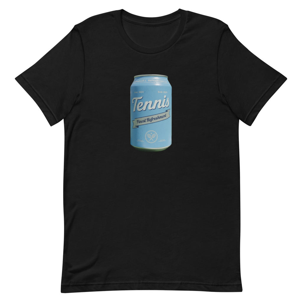 Tennis Select design printed on the chest of a t-shirt, shown flat, front