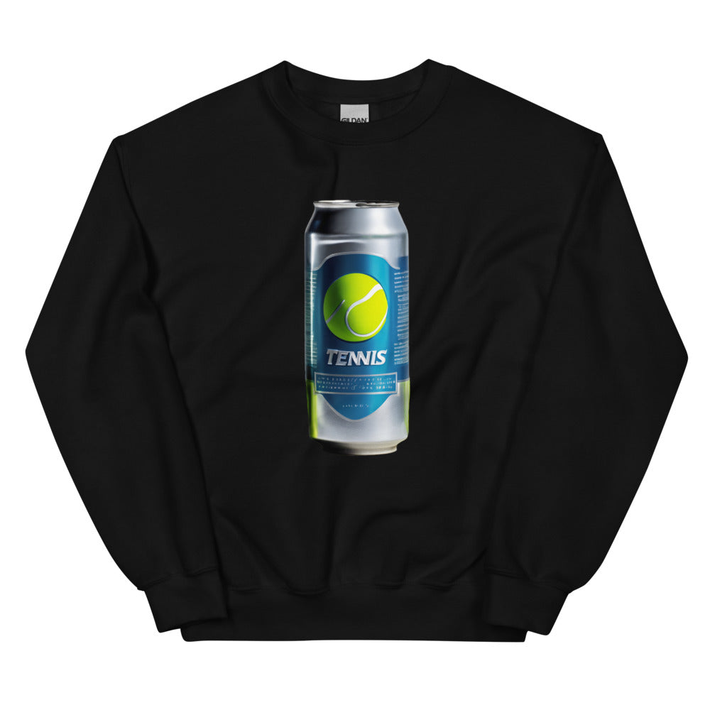 Tennis Energy (Third Set Fuel) design printed on the chest of a sweatshirt, shown flat, front