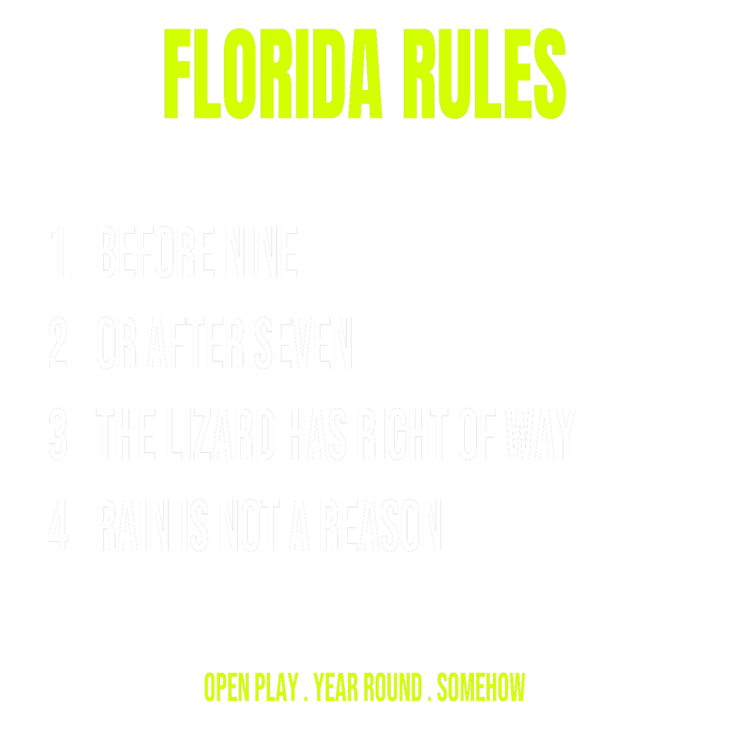 Florida Rules Of Play design artwork