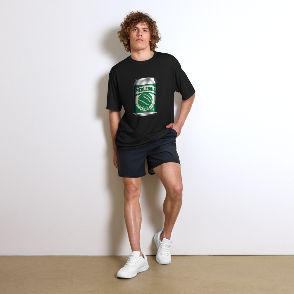 Pickleball Brew - on-model - men's pickleball performance tee for USTA and competitive players