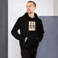 Pickleball Craft black hoodie worn by a model -- pickleball court style