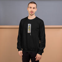 Pickleball Tall Boy black sweatshirt worn by a model -- pickleball court style