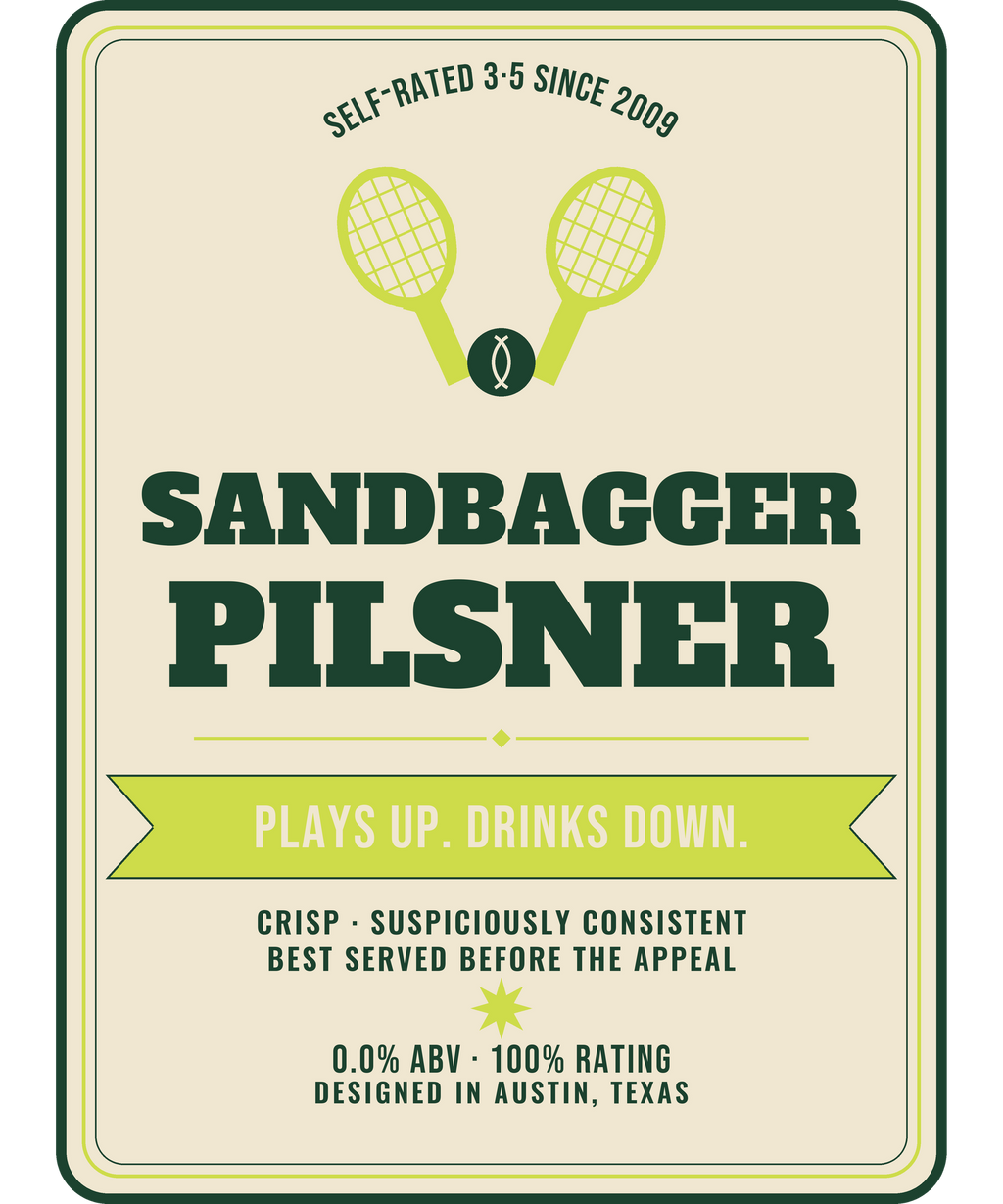 Sandbagger Pilsner design artwork