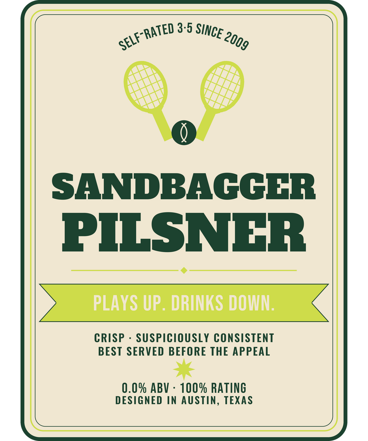 Sandbagger Pilsner design artwork