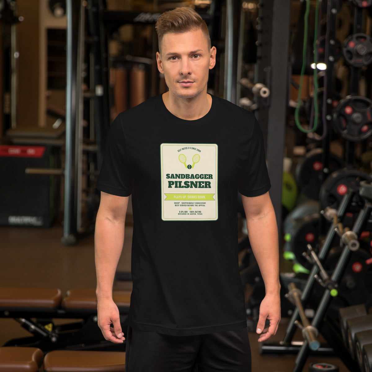 Sandbagger Pilsner - worn - tennis tee