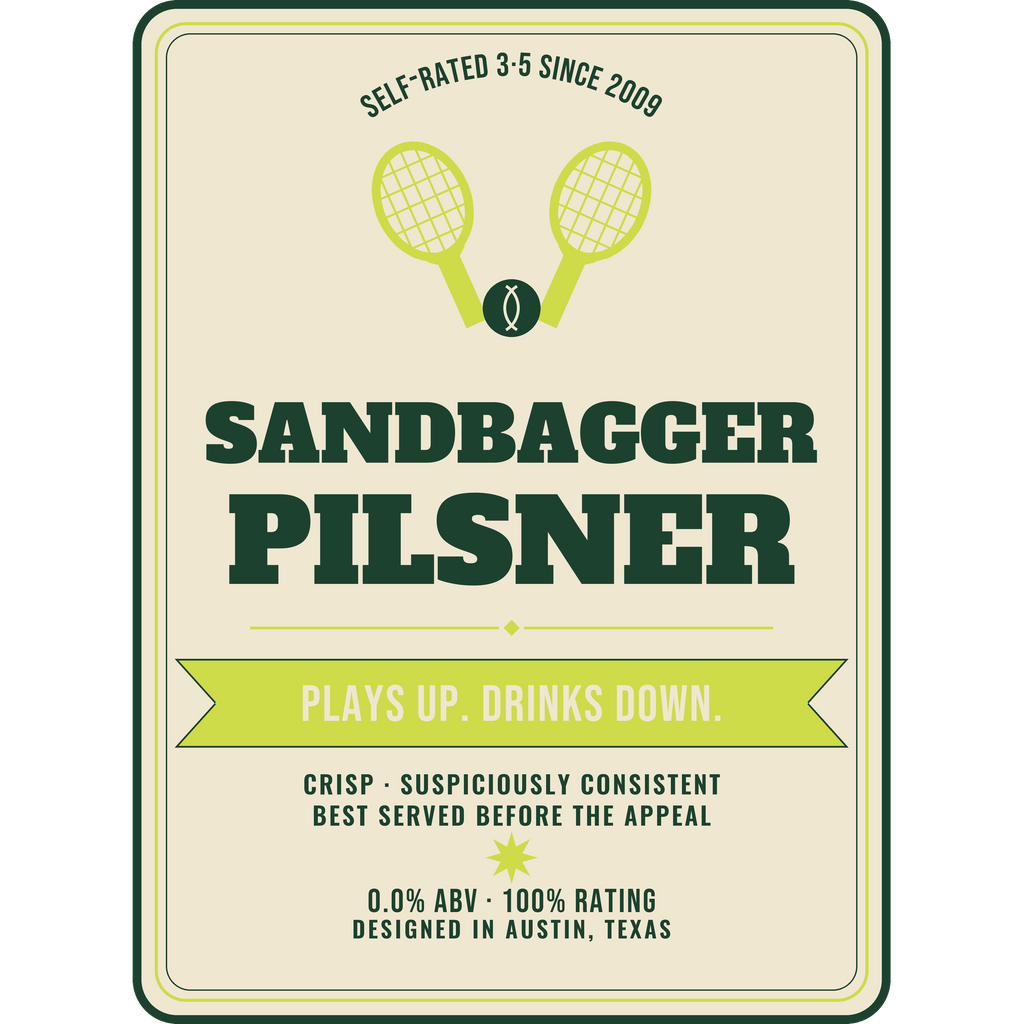 Sandbagger Pilsner design artwork