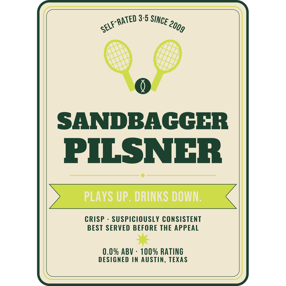 Sandbagger Pilsner design artwork