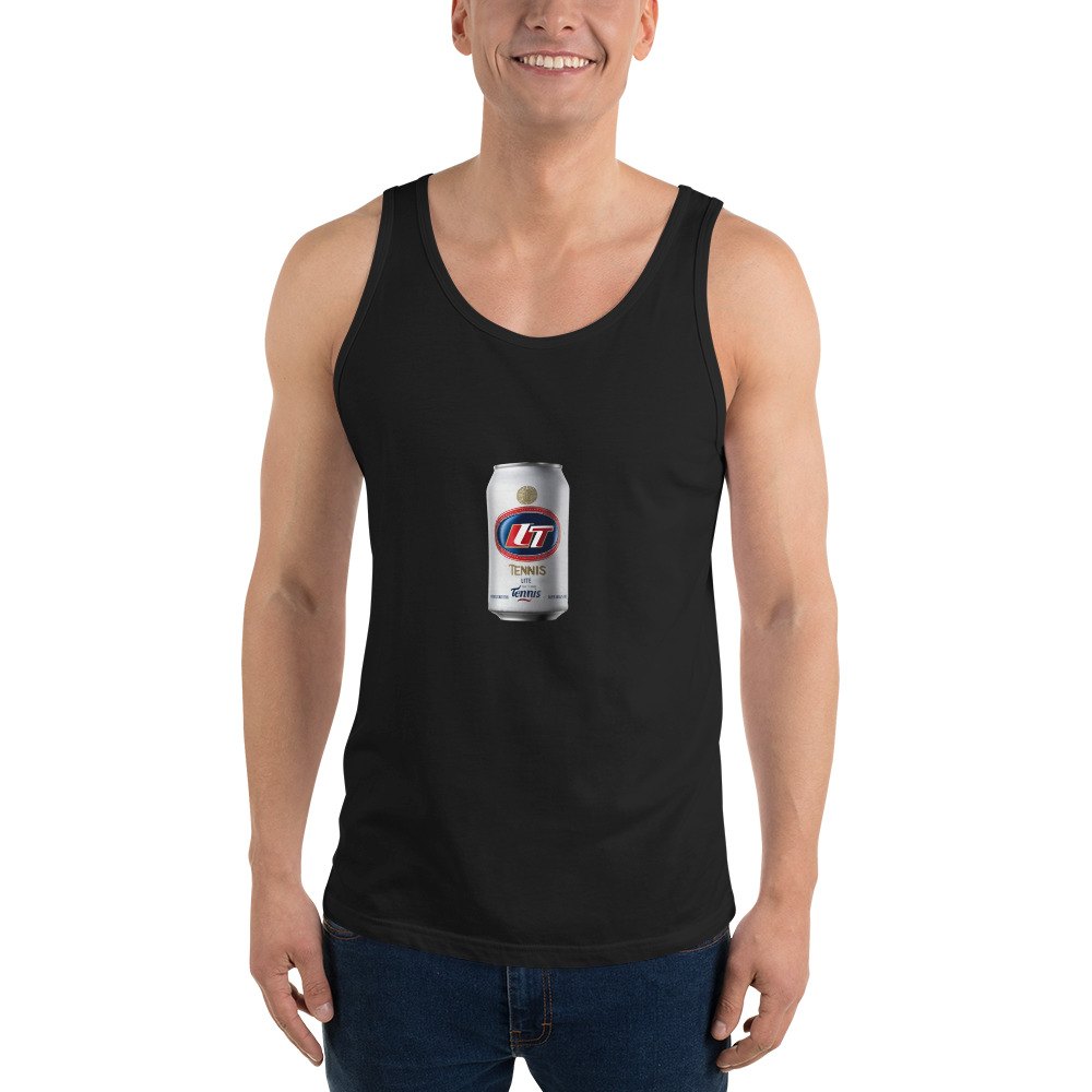 tennis lite silver can tank worn, front