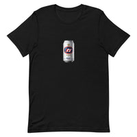 tennis lite silver can design printed on a tee, front