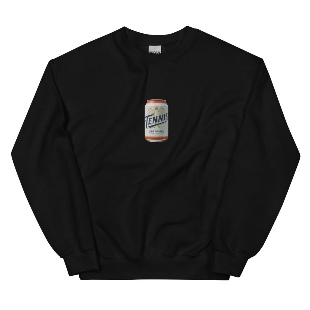 tennis pilsner club design printed on a sweatshirt, front