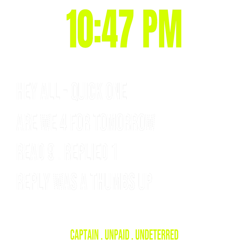 The 10 PM Lineup Text design artwork