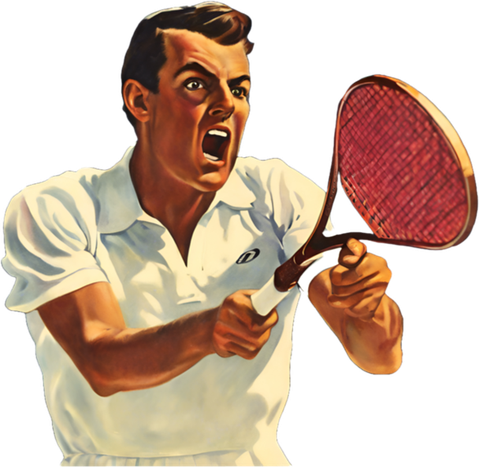 The Volleyer retro tennis design artwork