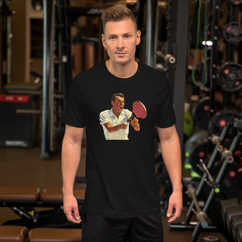The Volleyer tee worn by a model