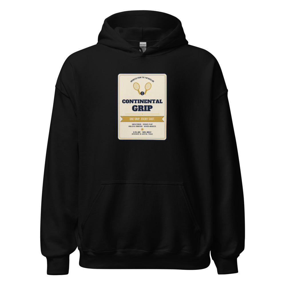 Continental Grip Lager — Vintage Beer Can Tennis Hoodie