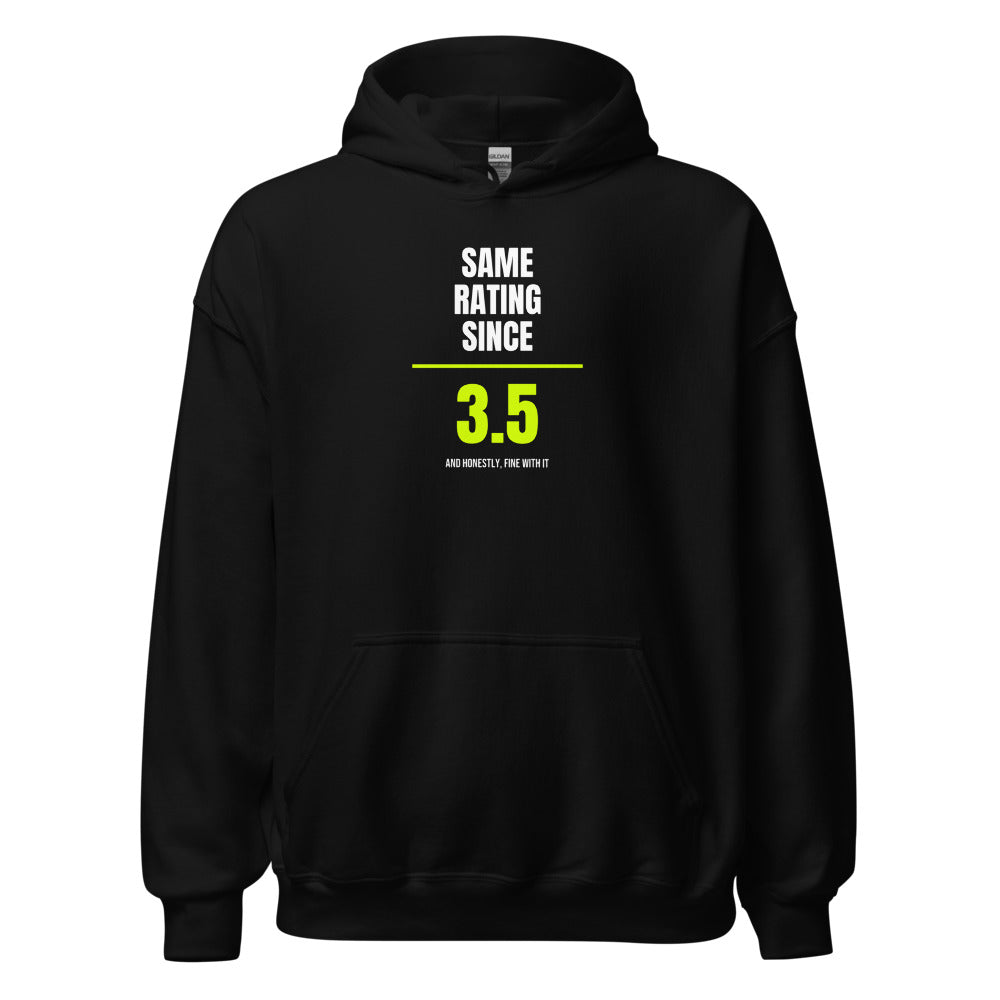 Same Rating Since — Funny Tennis Hoodie — Black