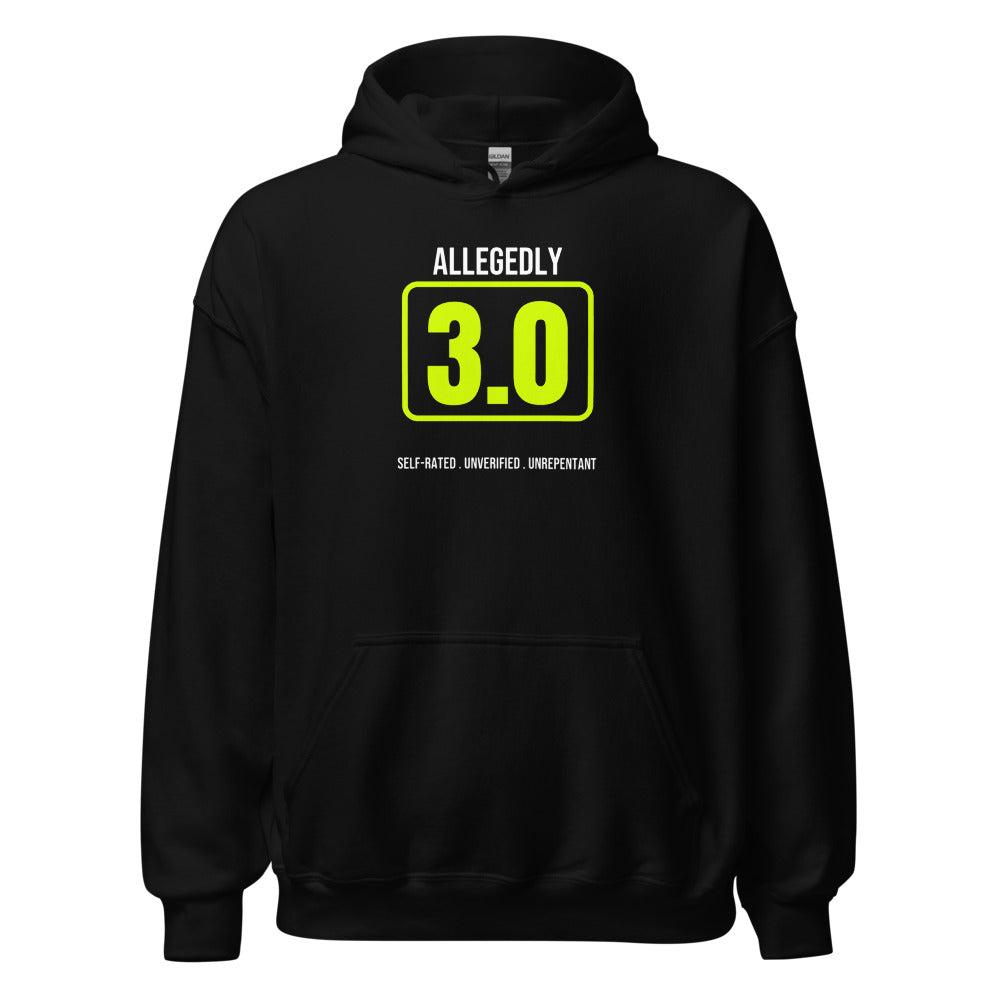 Allegedly A 3.0 — Funny Pickleball Hoodie — Black