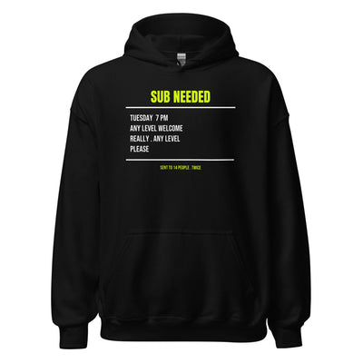 The Sub Request — Funny Tennis Hoodie — Black