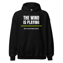 The Wind Is Playing Too — Funny Tennis Hoodie — Black