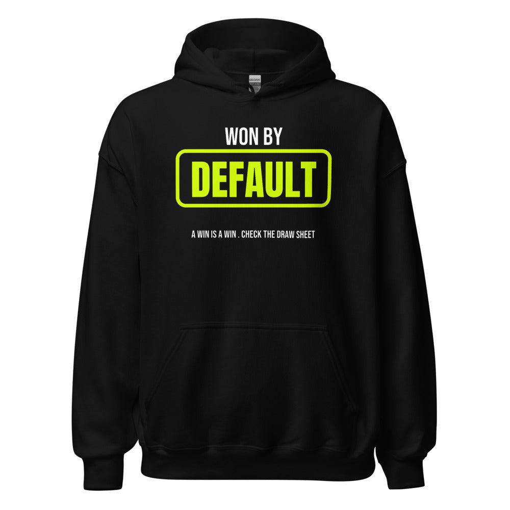 Won By Default — Funny Pickleball Hoodie — Black