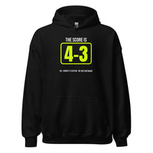 The Score Is 4-3. Ish. — Funny Pickleball Hoodie — Black