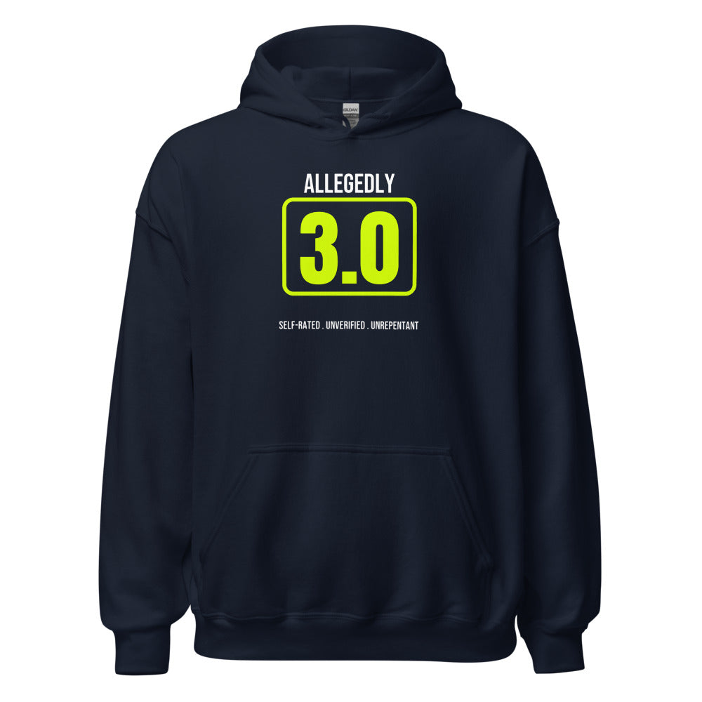 Allegedly A 3.0 — Funny Pickleball Hoodie — Navy