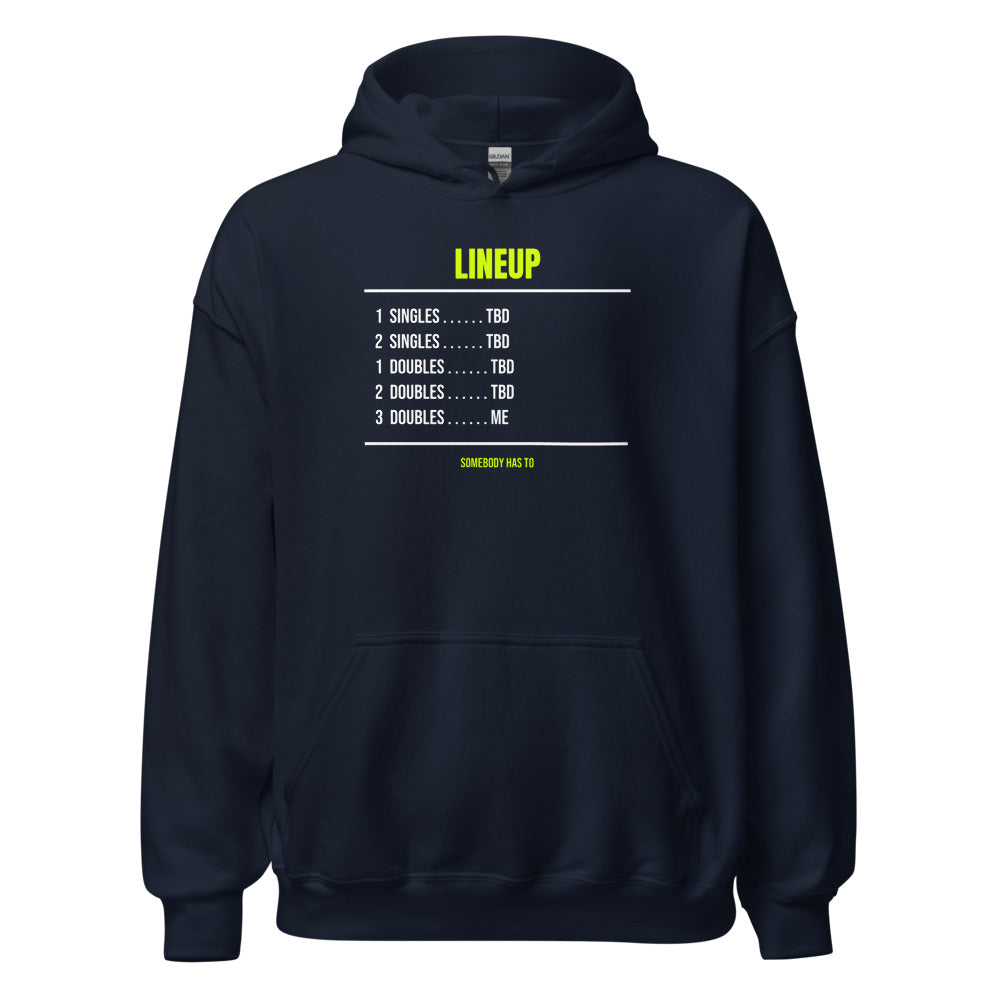 The Lineup Card — Funny Tennis Hoodie — Navy