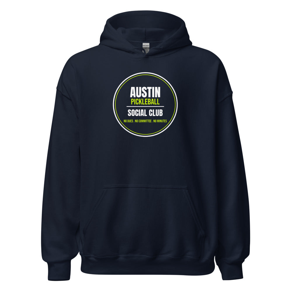 Austin Pickleball Social Club — Funny Pickleball Hoodie — Navy