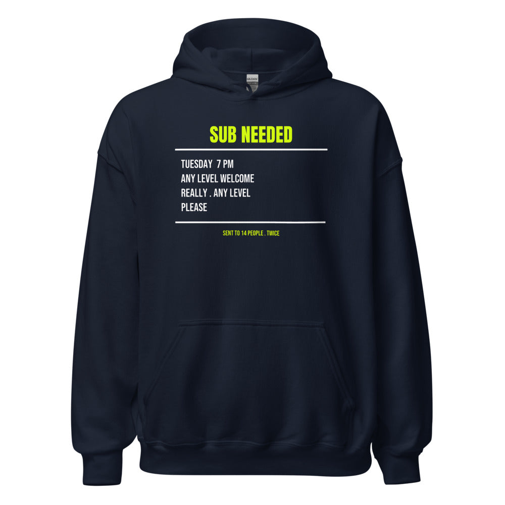 The Sub Request — Funny Tennis Hoodie — Navy