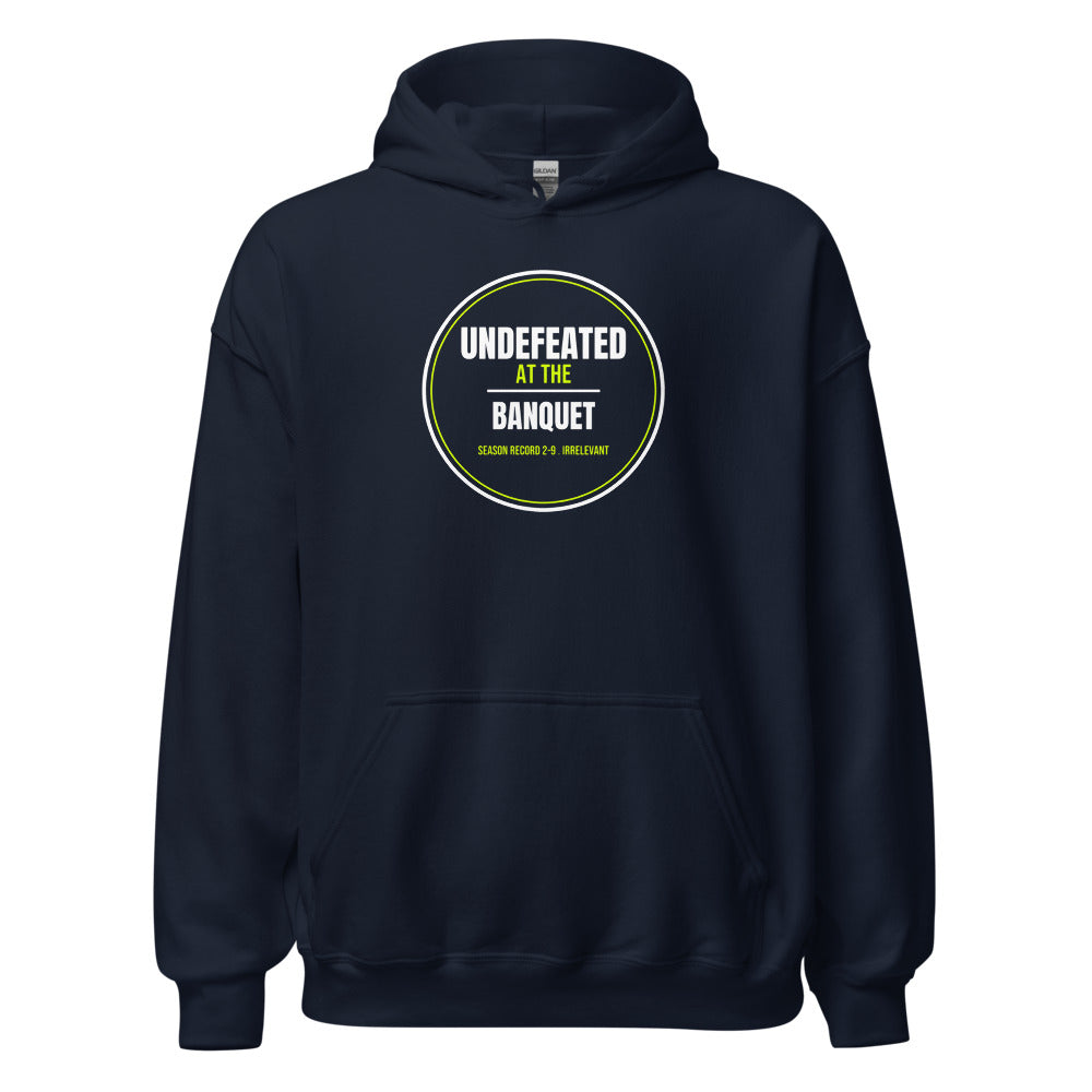 Undefeated At The Banquet — Funny Tennis Hoodie — Navy