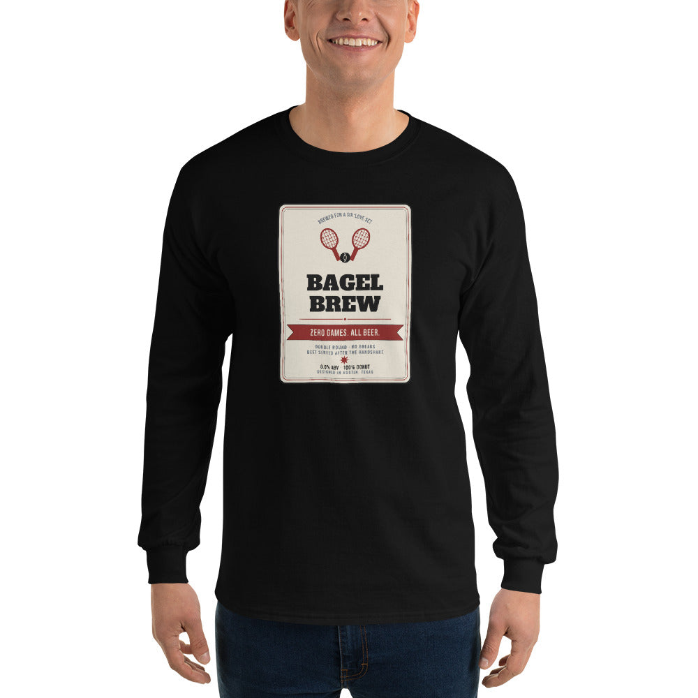 Bagel Brew — Vintage Beer Can Tennis Long Sleeve Tee