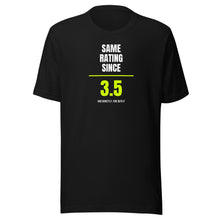 Same Rating Since — Funny Tennis Unisex Tee — Black