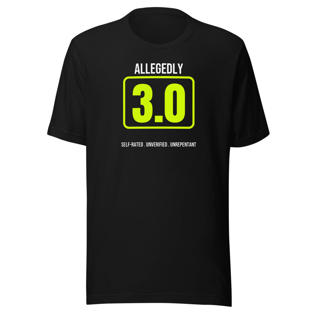 Allegedly A 3.0 — Funny Pickleball Unisex Tee — Black