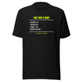 Third Shot Drop Denial — Funny Pickleball Unisex Tee — Black