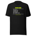 Snowbird Season — Funny Tennis Unisex Tee — Black