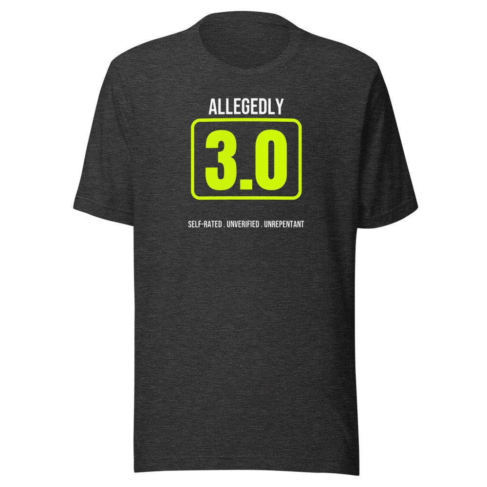 Allegedly A 3.0 — Funny Pickleball Unisex Tee — Dark Grey Heather