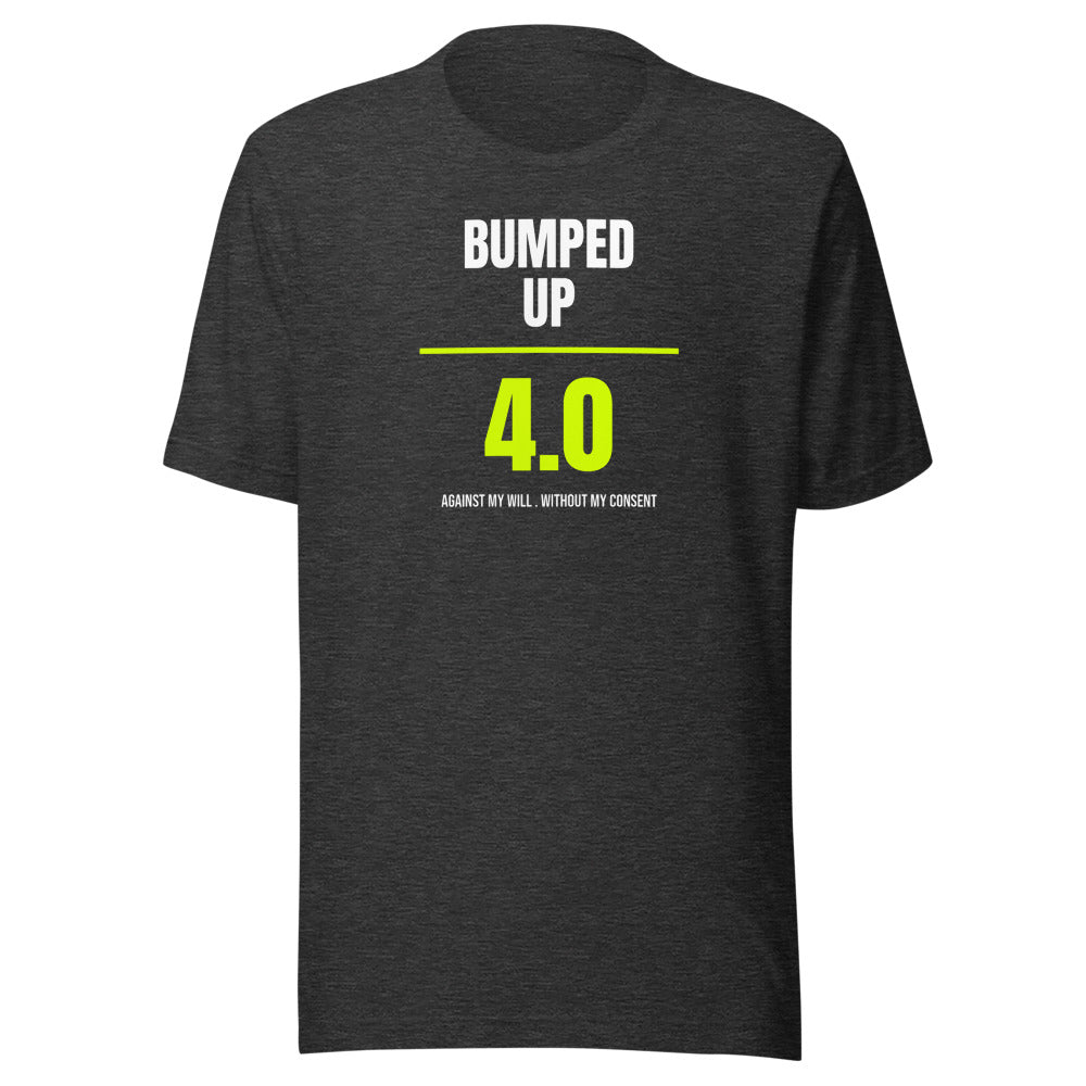 Bumped Up Against My Will — Funny Tennis Unisex Tee — Dark Grey Heather