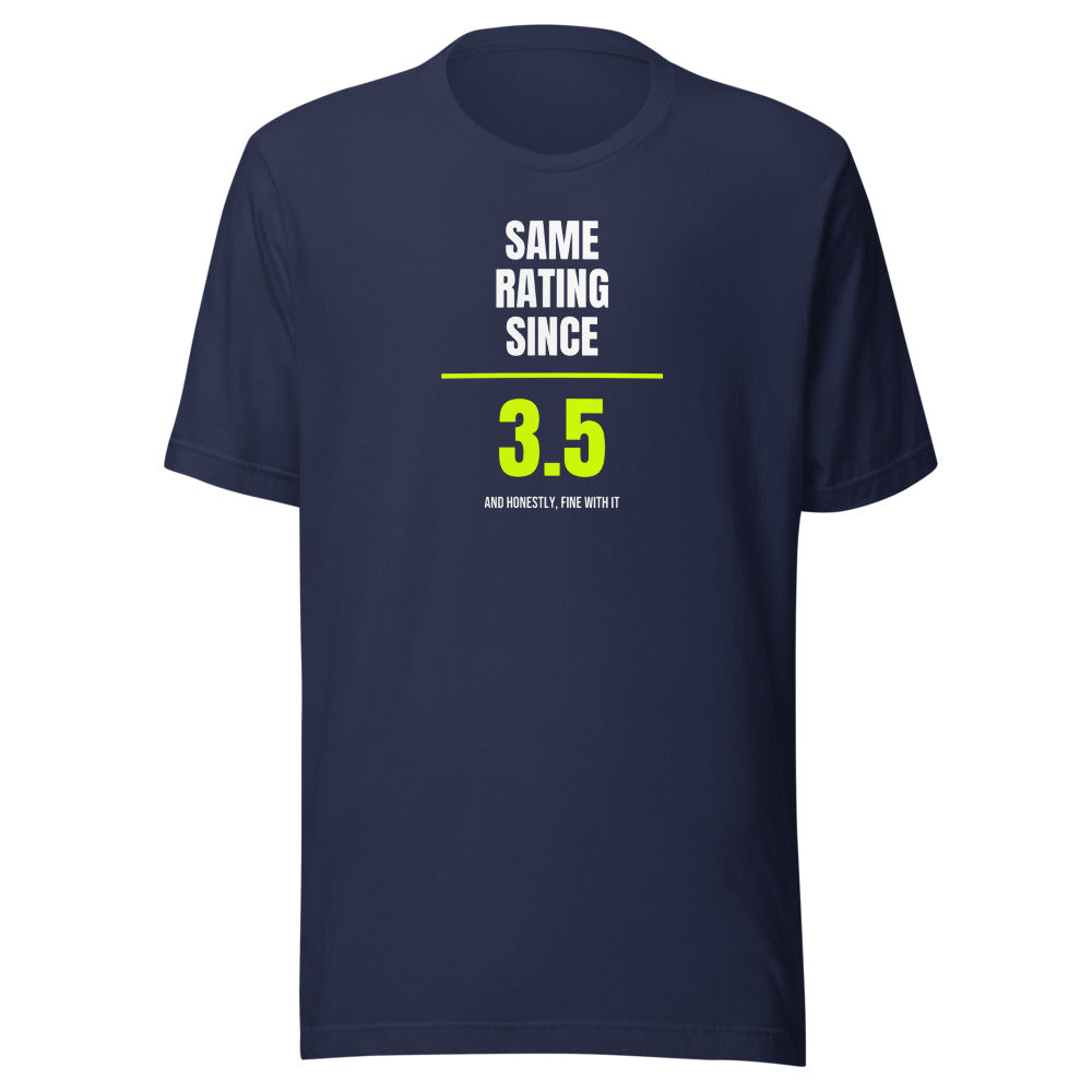 Same Rating Since — Funny Tennis Unisex Tee — Navy
