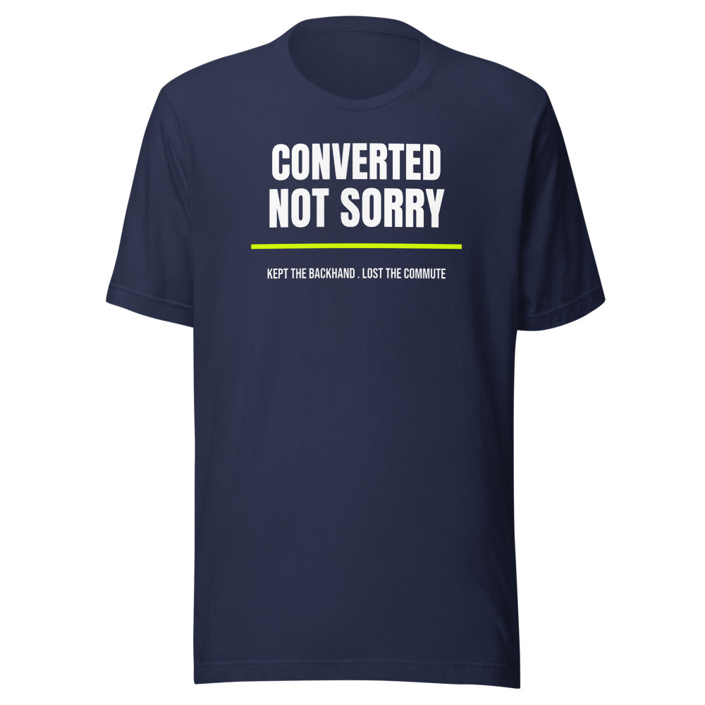 Converted, Not Sorry — Funny Pickleball Unisex Tee — Navy