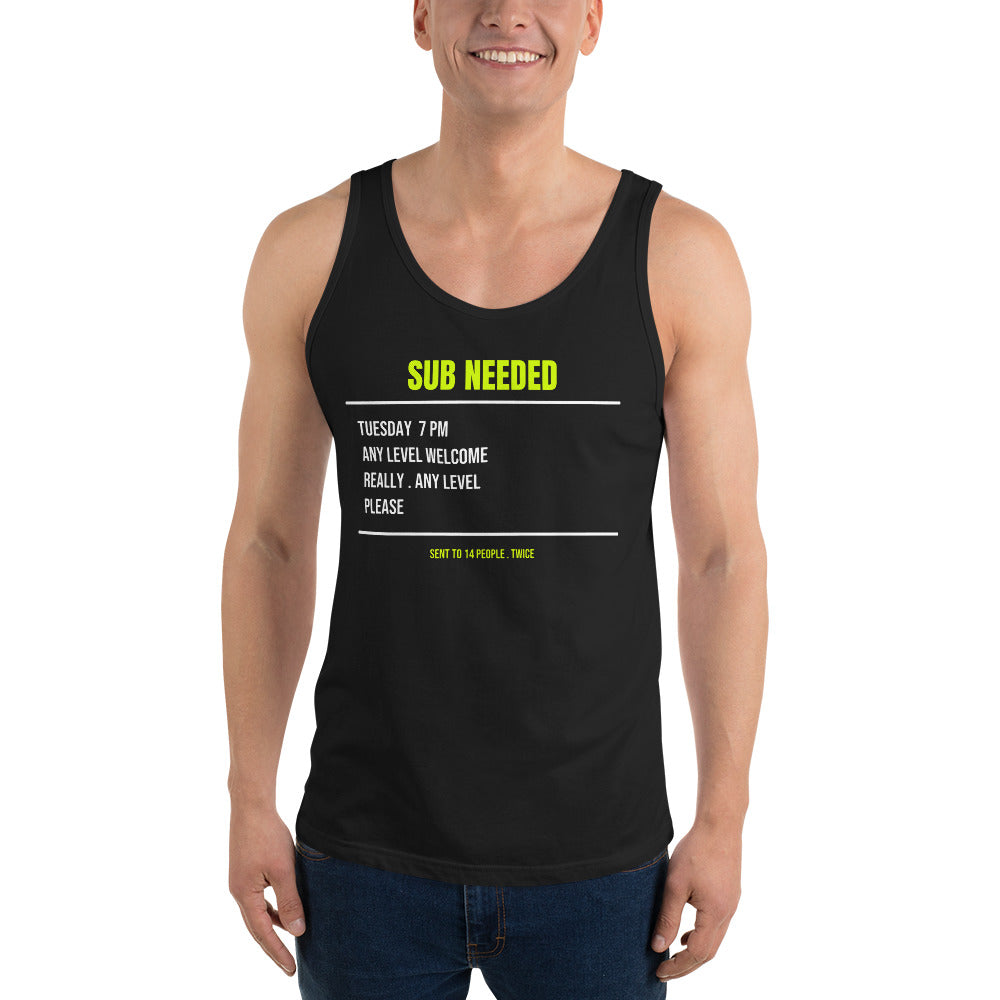 The Sub Request — Funny Tennis Tank Top — Black