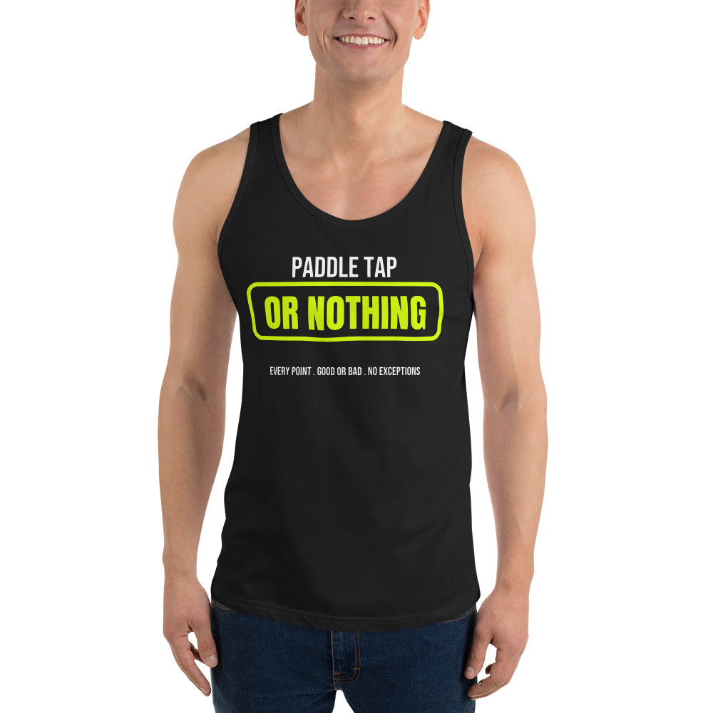 Paddle Tap Or Nothing — Funny Pickleball Tank Top — Black