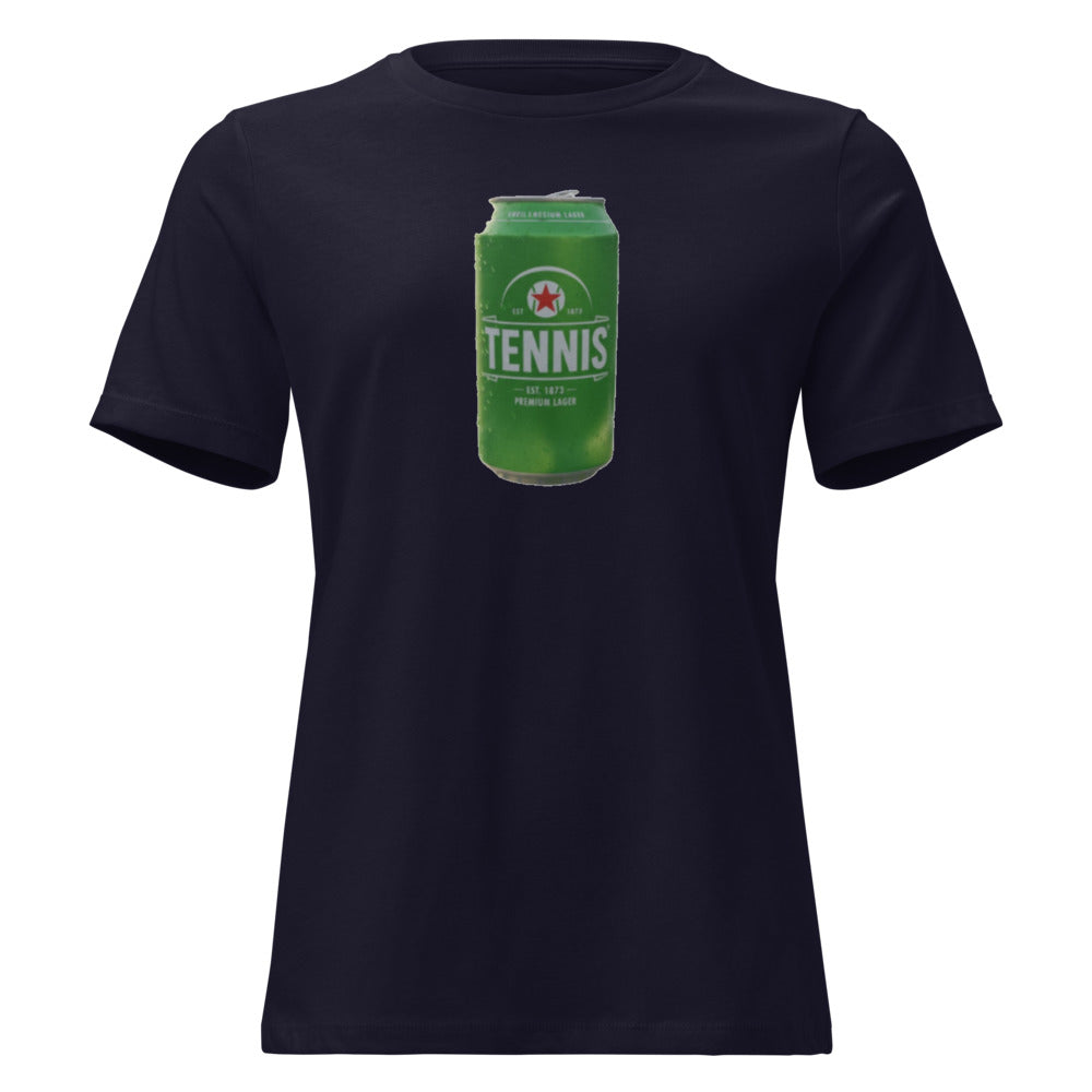 Tennis Import — Vintage Beer Can Tennis Women's Relaxed Tee