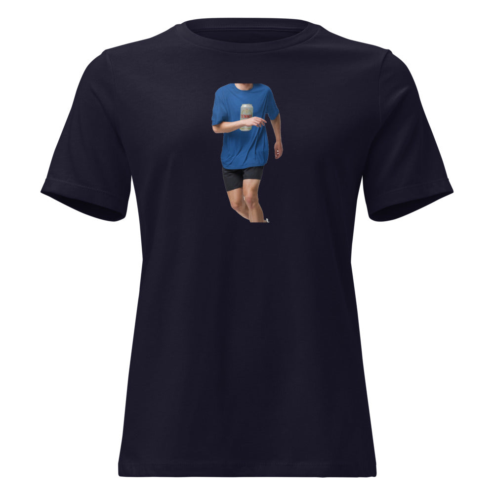 Tennis Pilsner American — Vintage Beer Can Tennis Women's Relaxed Tee