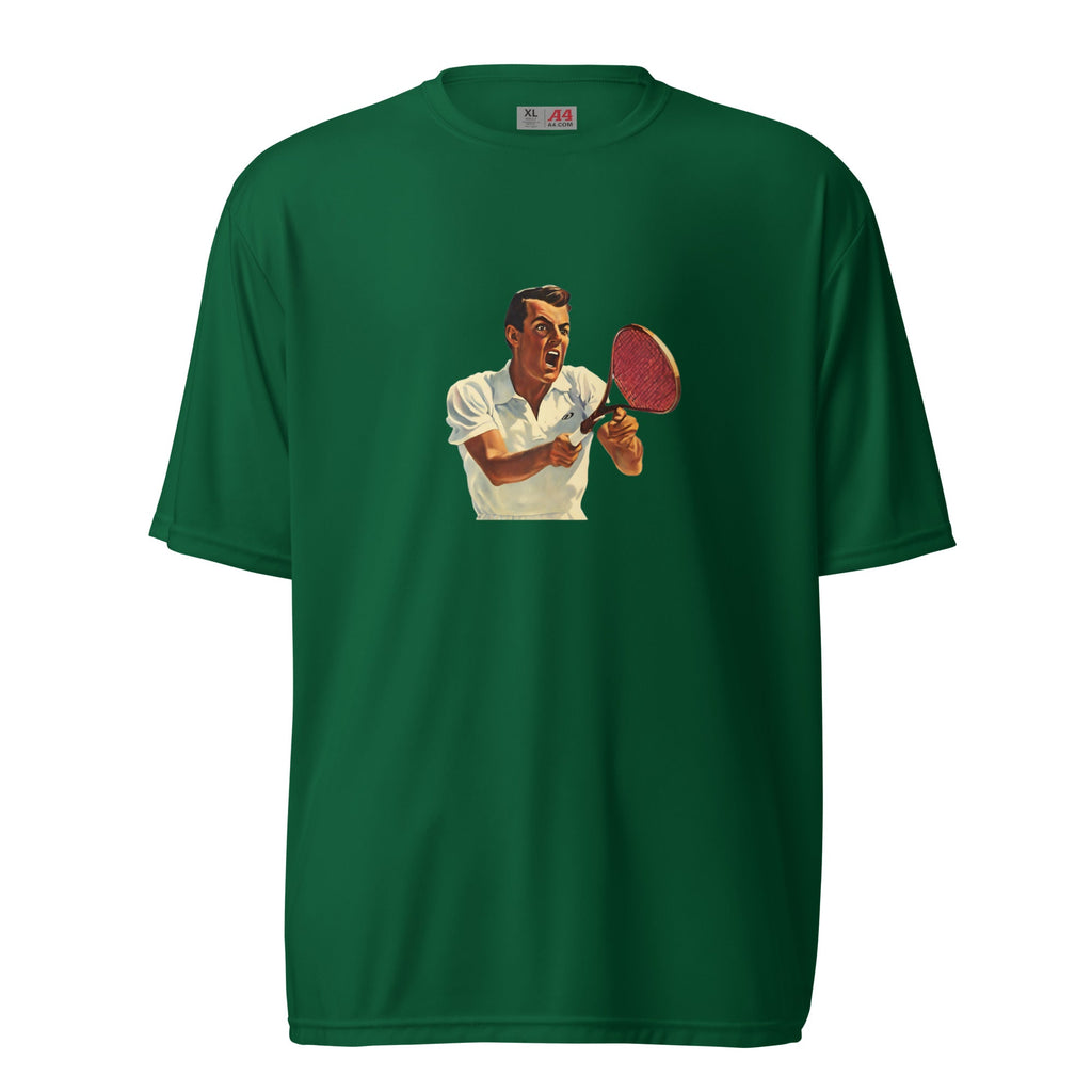 The Volleyer — Men's Tennis Performance Tee fit view — court-ready tennis performance t-shirt